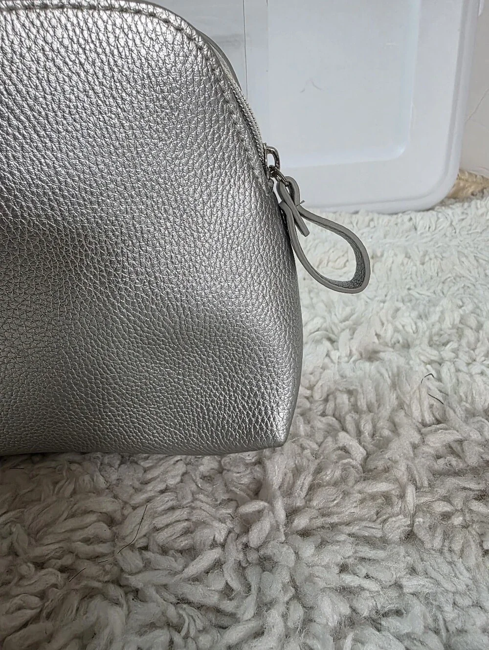 Obagi Silver Metallic Cosmetic Case Bag